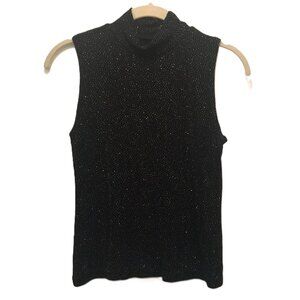 Black Sparkly Sleeveless Turtleneck
